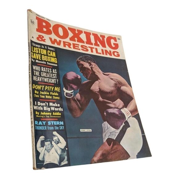 Boxing & Wrestling Magazine Feb 1963 Skeeter‎ McClure Jackie Fields Sonny Liston - Picture 1 of 8